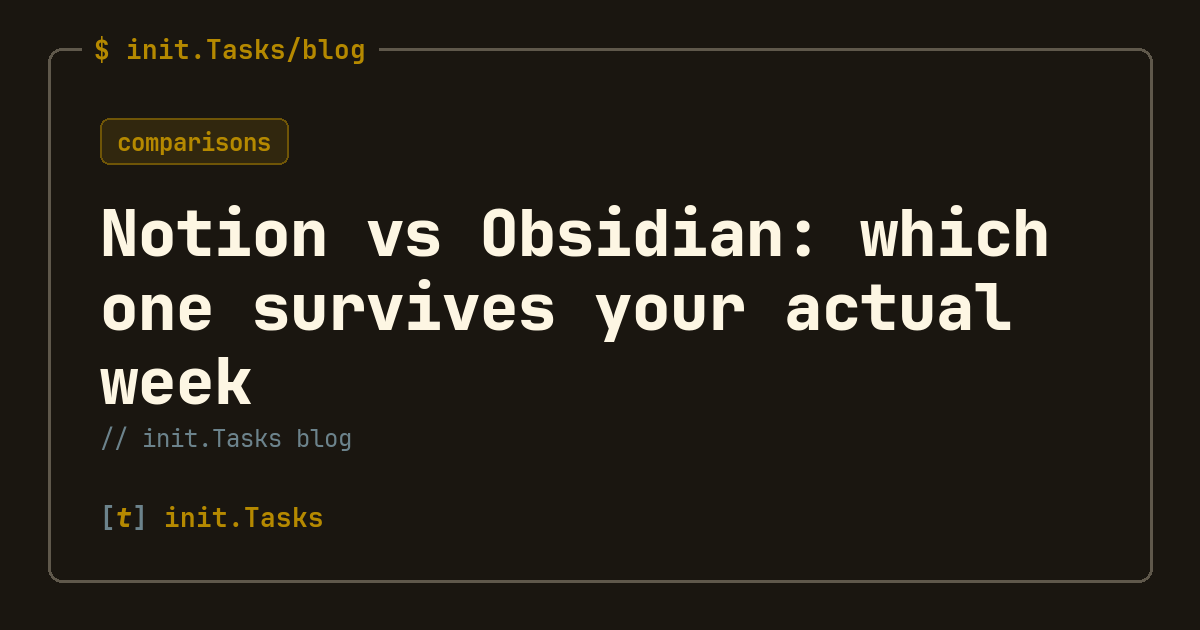 Notion vs Obsidian: which one survives your actual week &mdash; init.Tasks blog